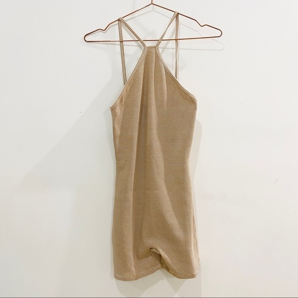 NEW Zara cream stripe shorts romper - Picture 2 of 7